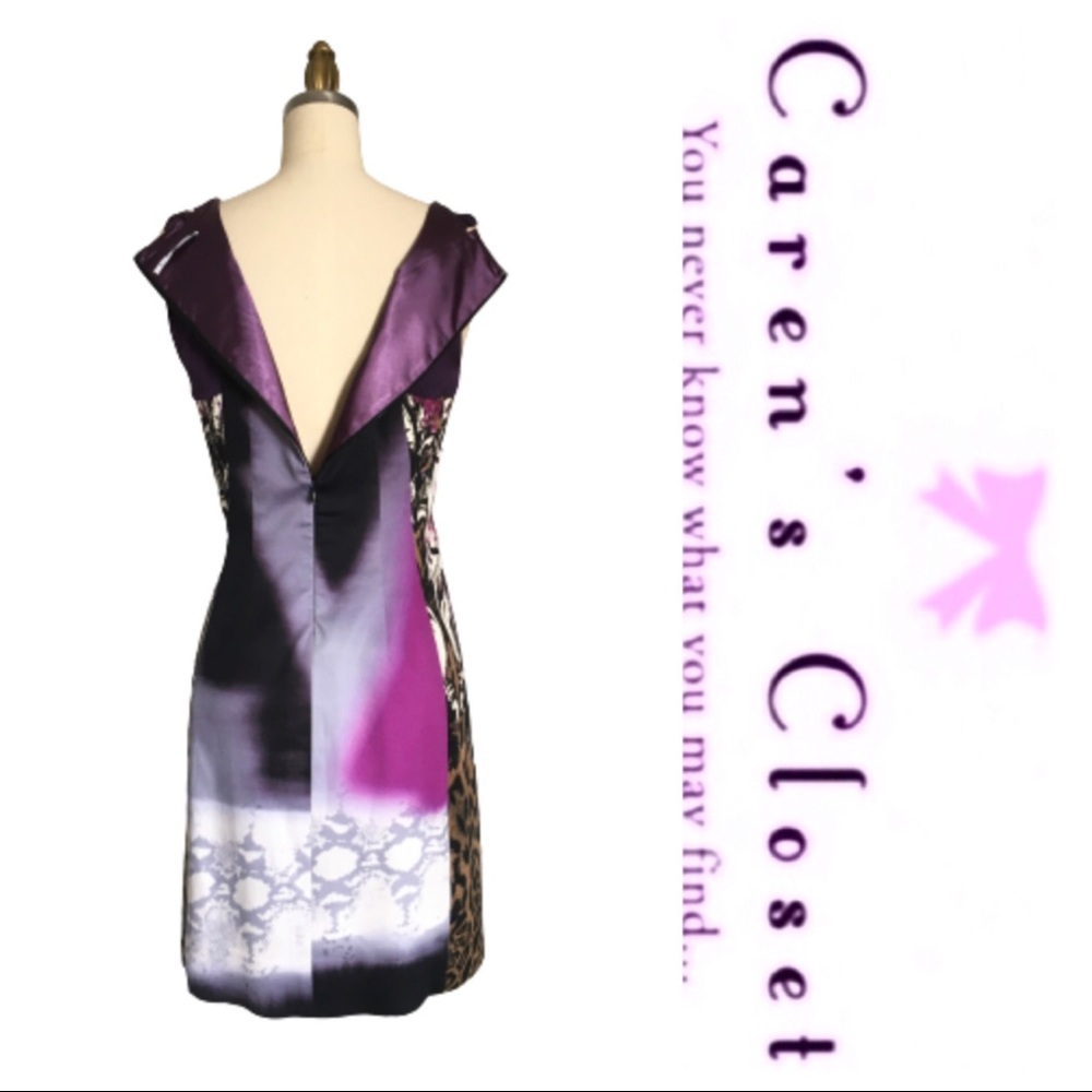Tahari Watercolor Patchwork Sheath Dress - Picture 5 of 5